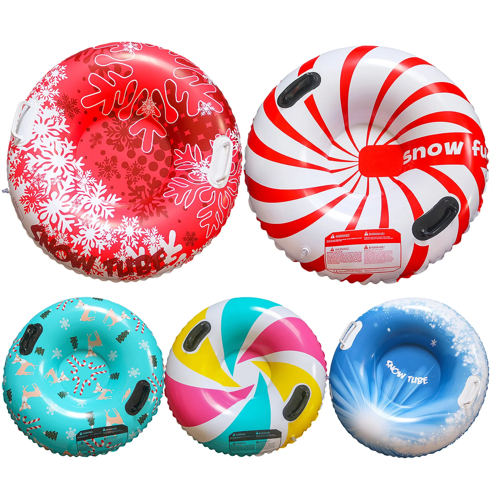 Snow Sledge Inflatable Ski Ring PVC Sledding Tube Thicken Snow Tubing Winter Tube with Handle Skiing Accessories