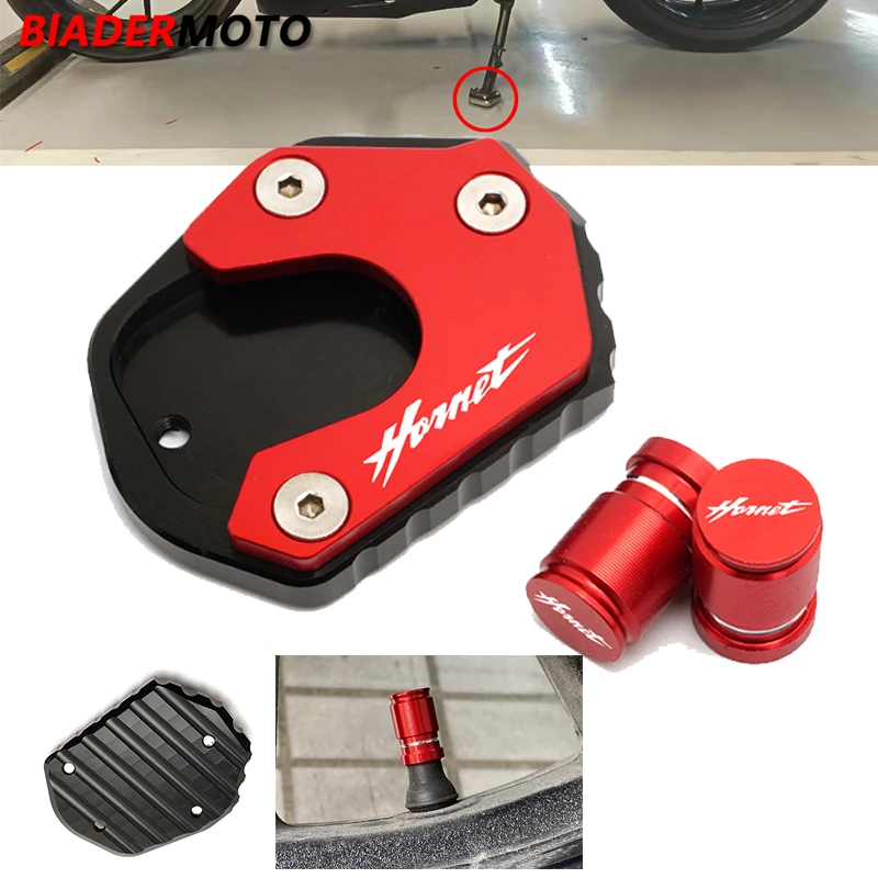 

2023 New Motorcycle CNC Kickstand Foot Side Stand Extension Pad Support Plate For HONDA HORNET CB900F 2002-2007 CB600F 2008-2013