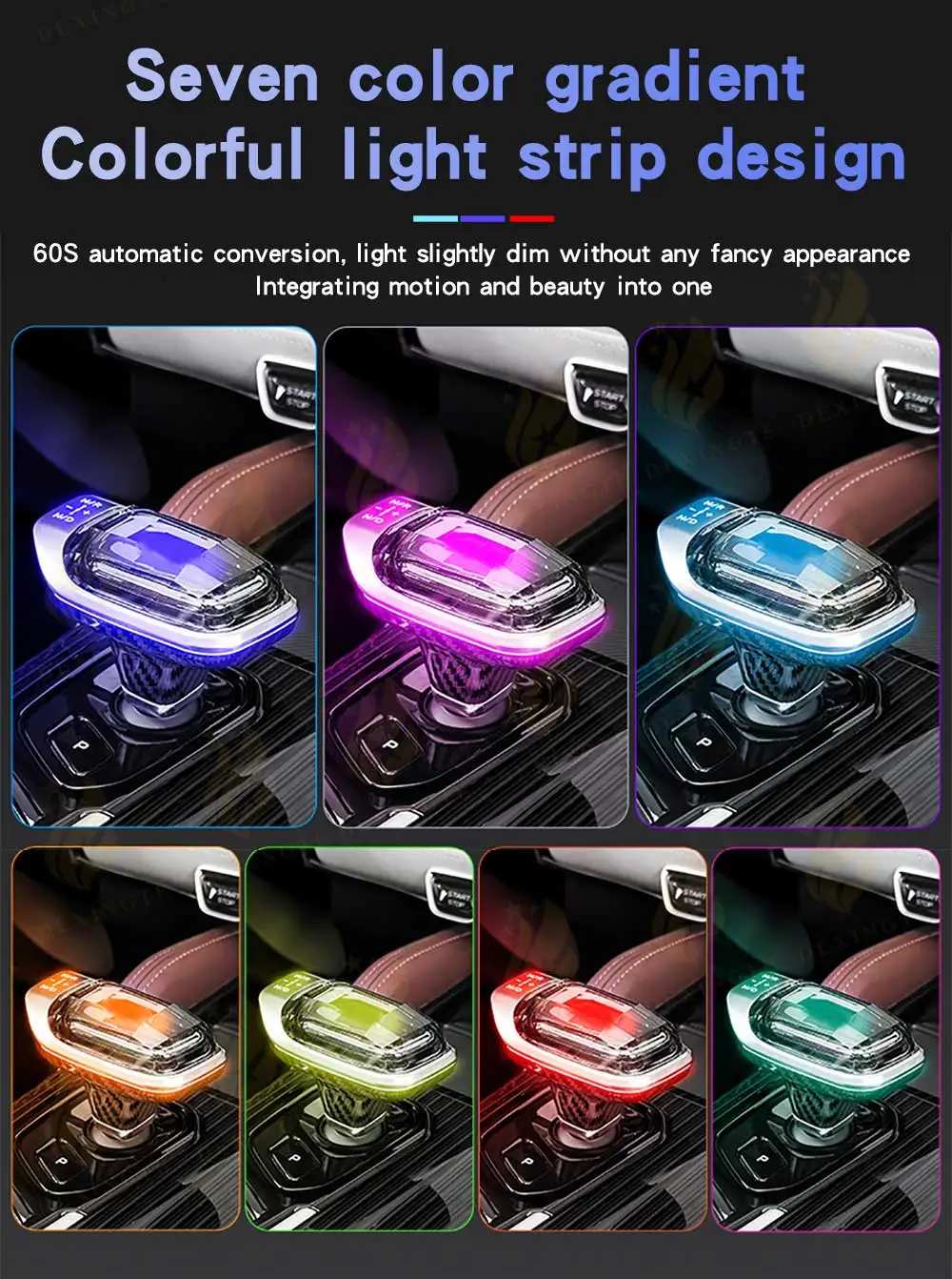 For Kx11 GEELY Monjaro Manjaro LED Crystal Lever with Atmosphere Light Replaceme
