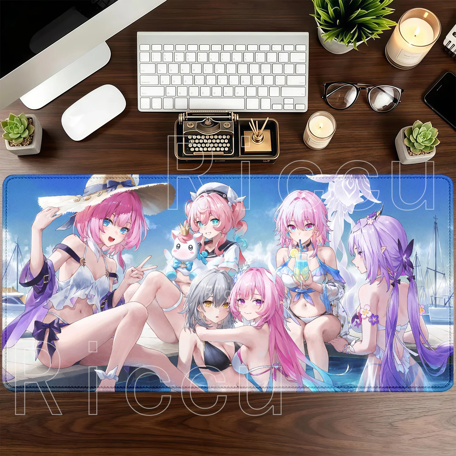 Anime Sexy Girl Large Gaming Mouse Pad with Nonslip Base - HD Printed Desk Mat