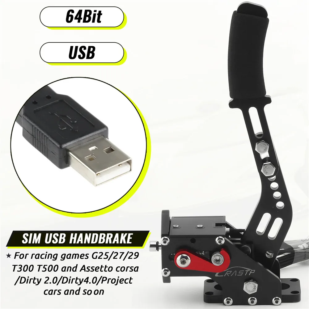 Frein à main USB 64 bits Plug And Play 2 en 1 Pc Sim Racing Game Handbrake  pour Logitech G27 G25 G29 T500 T300 pour Windows