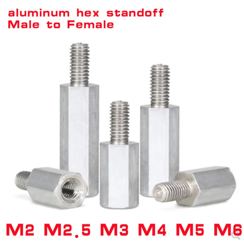 

20-50pcs M2 M2.5 M3 M4 M5 M6*L+6/8 Male to Female Aluminum Hex Standoff Spacer