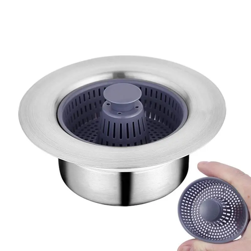 

Kitchen Sink Drain Stopper 3 In 1 Pop Up Universal Sink Drain Plug Detachable Sink Stopper Food Debris Catcher And Kitchen Sink