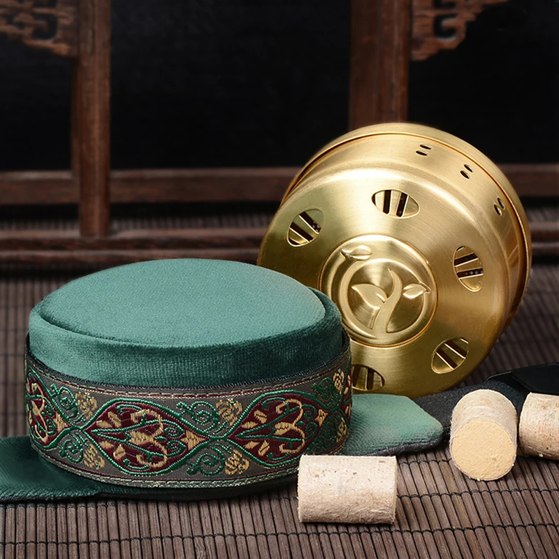 Brass Copper Moxa Moxibustion Box Bag Moxa Burner Acupuncture Roller Stick Holde