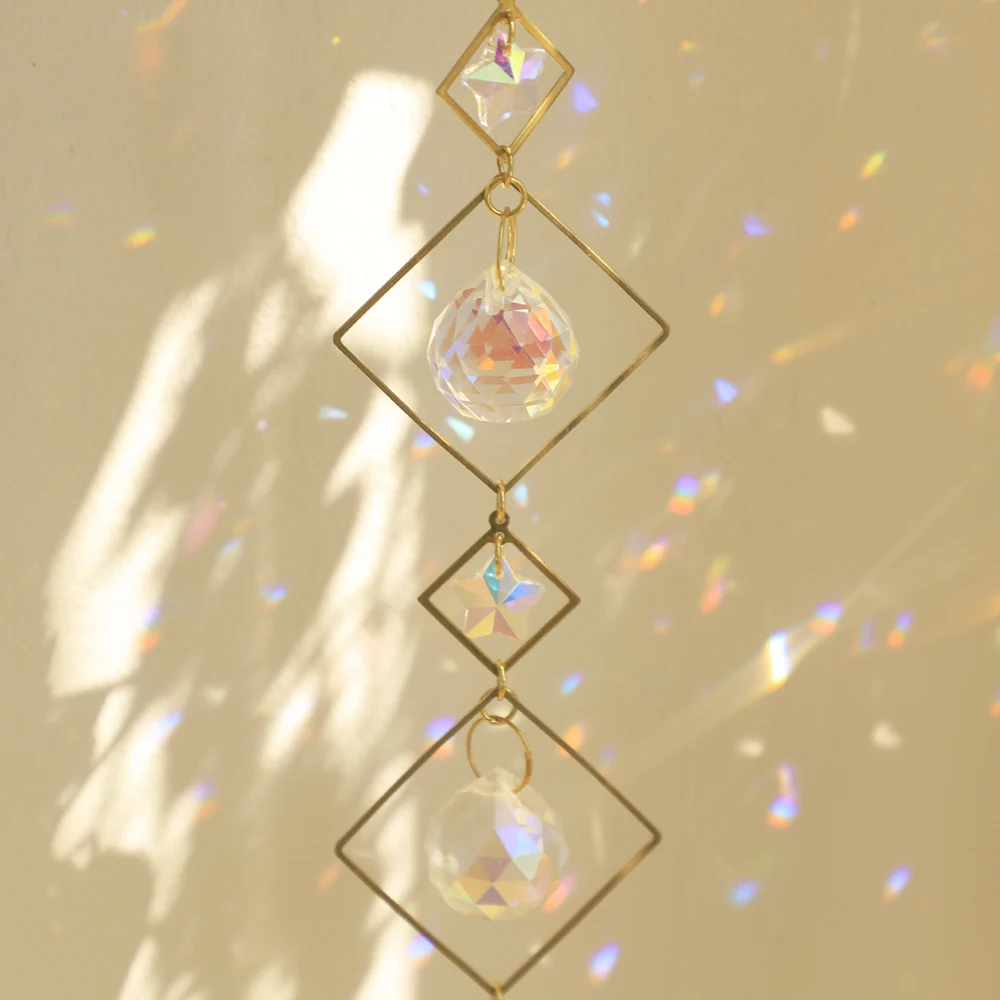 Crystal Suncatcher Butterfly Moth Moon Prism Crystal Hanging Light Catcher Rainbow Maker Outdoor Decor Fairy Garden Decoration sun catcher sun catchers