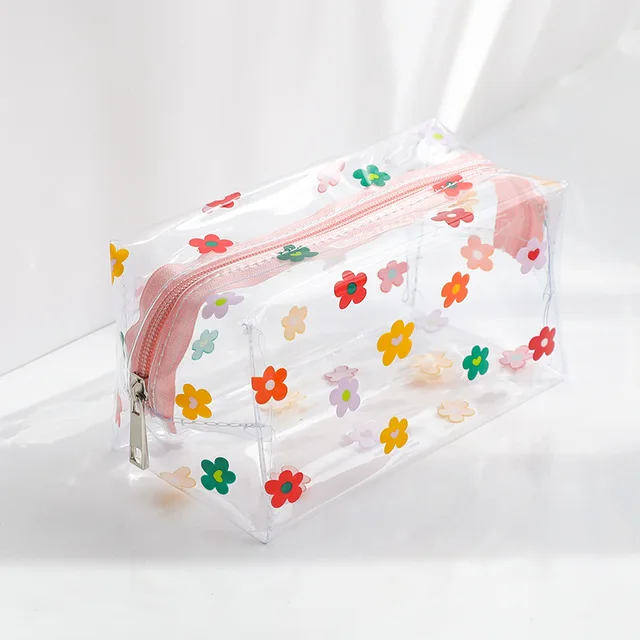 Transparent Stationery Pencil Case  Transparent Kawaii Pencil Case - Big  Waterproof - Aliexpress