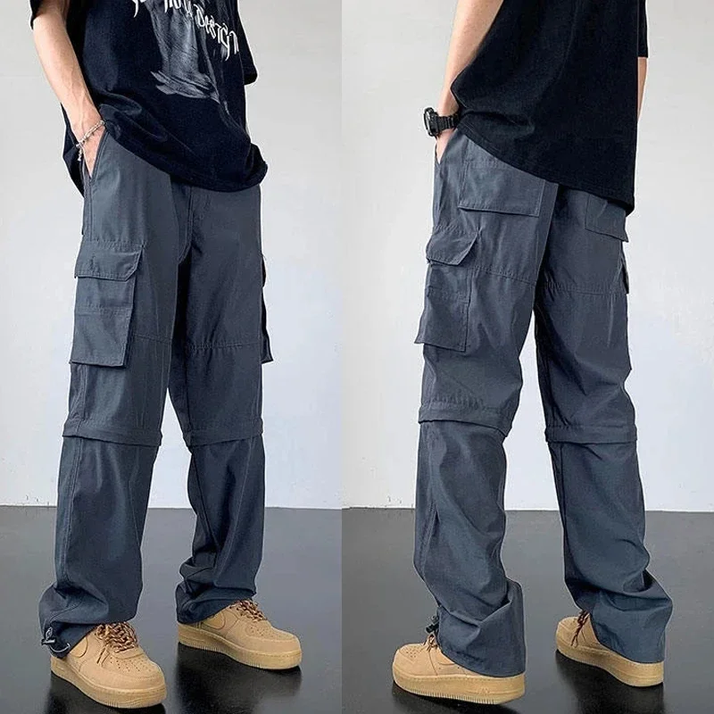 Description Picture 2 of itemDetachable parachute pants quick-dry parachute pants cargo pockets straight-leg slacks
