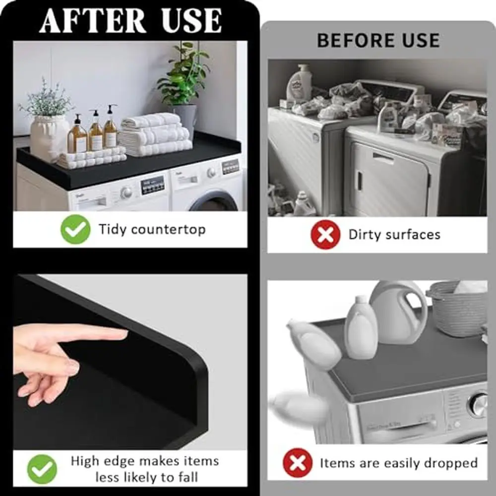 Laundry Room Organizer Bamboo Washer Dryer Countertop 27.5" x 54" Easy Assembly High Quality Space Saving Stylish Upgrade 4
