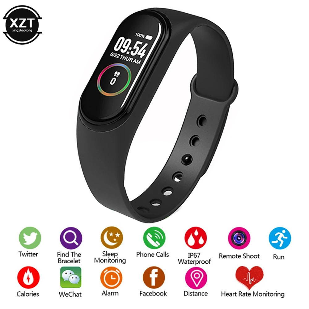 M4 Smart Digital Watch Bracelet IP65 Waterproof with Heart Rate Monitoring Running Calorie Counter Health Sport Tracker 4
