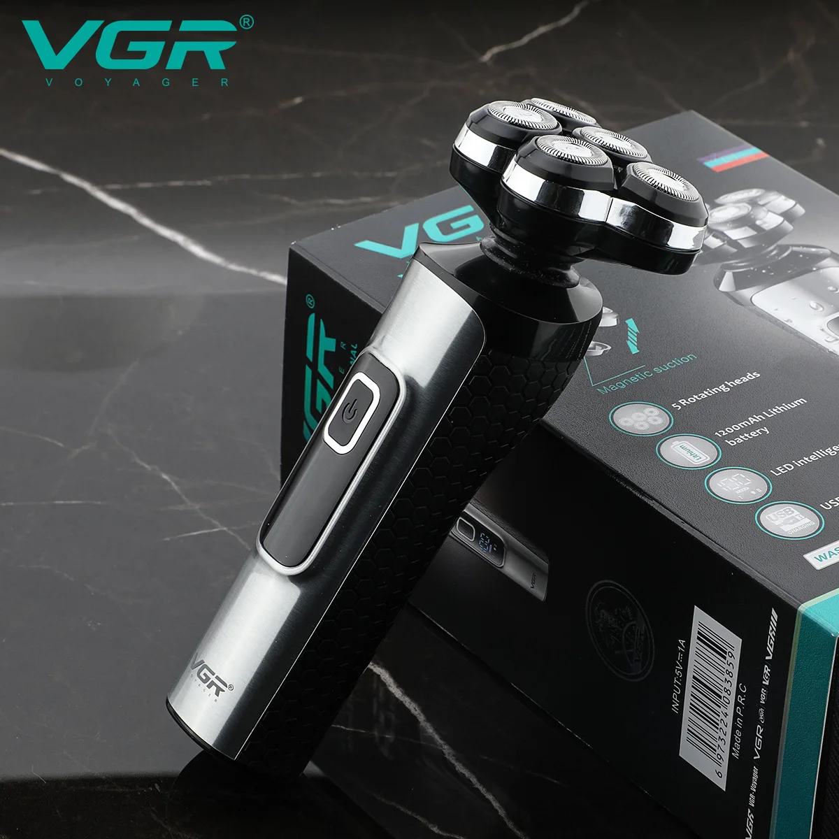 VGR Electric Shaver Face Shaver Professional Beard Trimmer Floating Waterproof Five-blade Waterproof Rechargeable Razor V-385 2