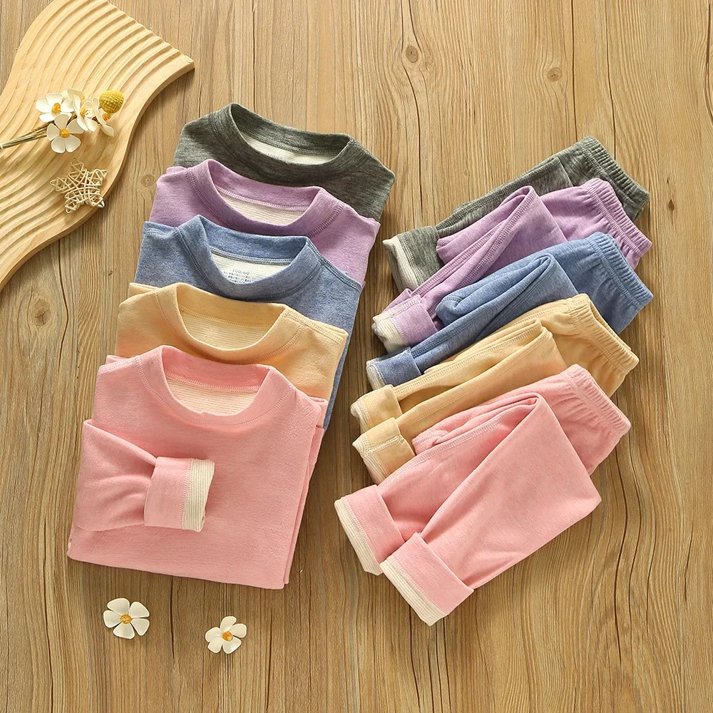 

2-18 Years Kids Pijama Children Wool Silk Underwear Set Boys Girls Teen Fall Clothing Falls Pants Baby Thickened Winter Pajamas