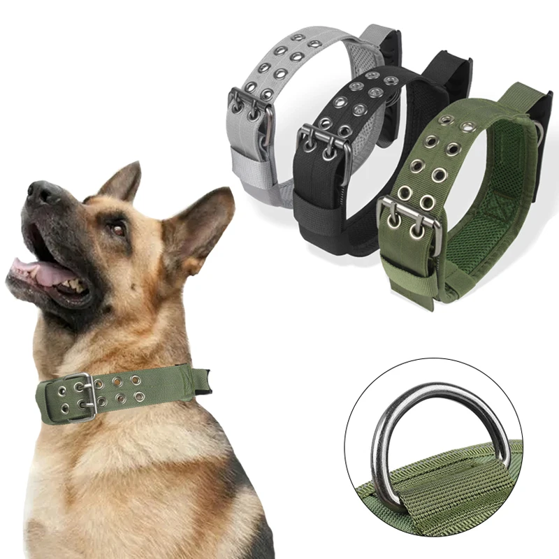 

Dog Collar Pet Thick Military Collars for Medium Large Dog Durable Tactical with Handle Pet Collar Labrador Training Accessories