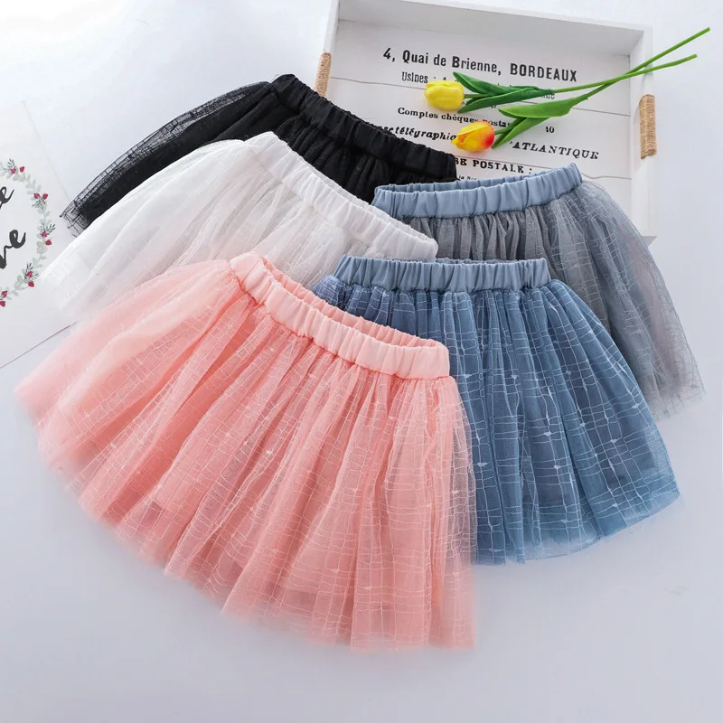 Summer Girls Skirts Candy Color Tutu Skirt For Kids Children Rainbow Skirt Lace Tulle Teenage Clothes For Girls 2-12 Years Old