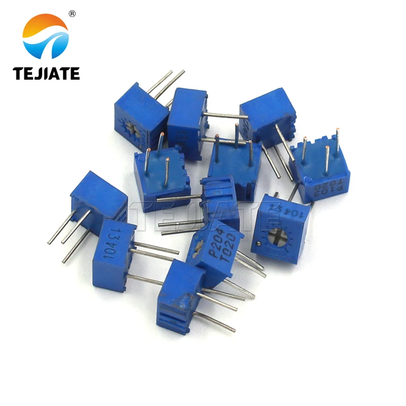 5PCS 3362P potentiometer precision adjustable 100 200 500 ohm 1K 2K 5K 10K 20K 50K 100K 200K 500K 1M