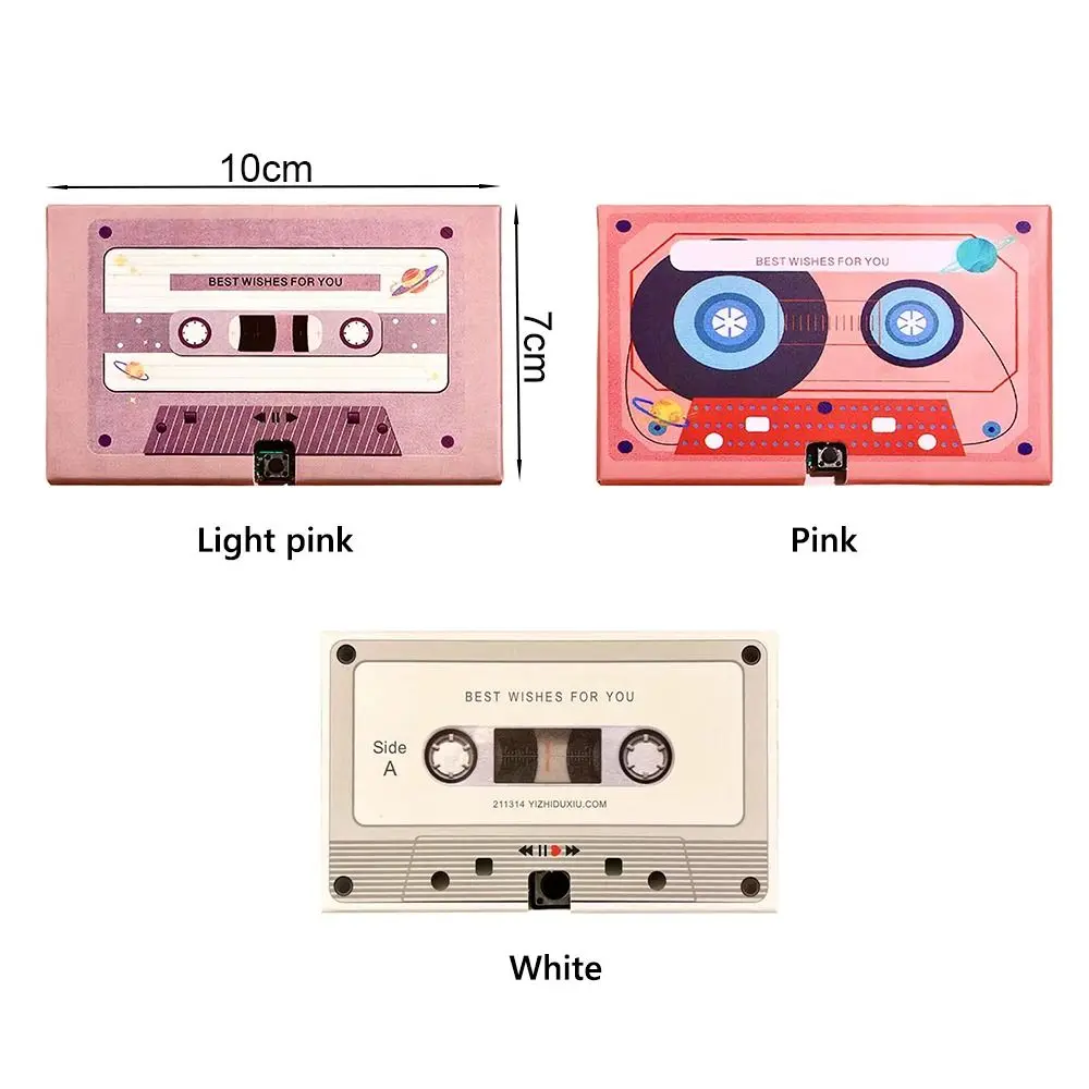 60 Seconds Recordable Greeting Card DIY Blessing Cassette Tape Greeting Cards Musical Audio Confession of Love