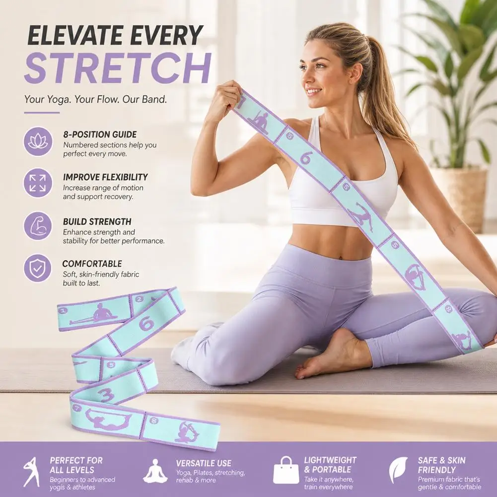 Premium Elastic Stretching Strap for Yoga, Dance, and Pilates Workouts