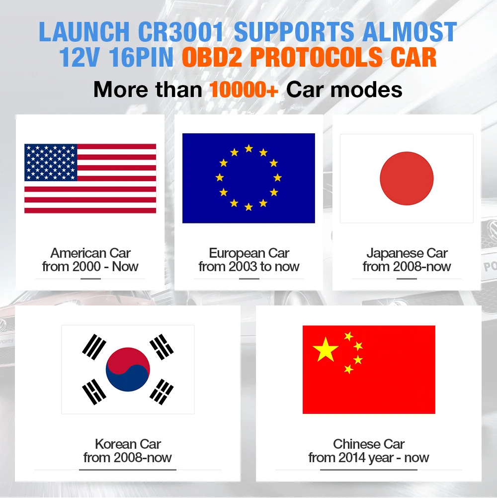 LAUNCH-X431 CR3001 OBD2 스캐너 엔진 스캔 OBD 2 스캔 도구, PK ELM 327 자동 진단 도구 무료 업데이트 자동차 스캐너