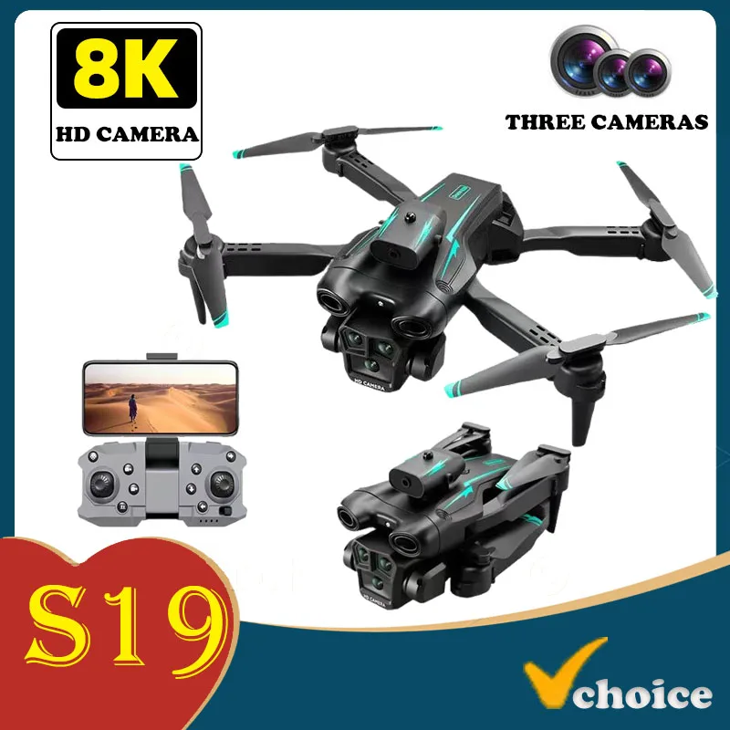 S19 Drone Professionale Drone 8K Doppia Fotocamera Flusso Ottico Regolazione Elettrica Prevenzione Degli Ostacoli Fotografia Aerea Aereo Dron