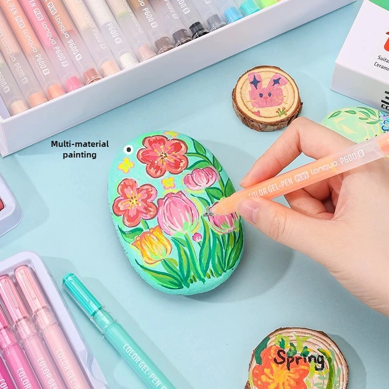54/6 색상 아크릴 젤 펜 1.0mm 대용량 학생 쓰기 펜 그림 그리기 사무실 학교 용품 편지지