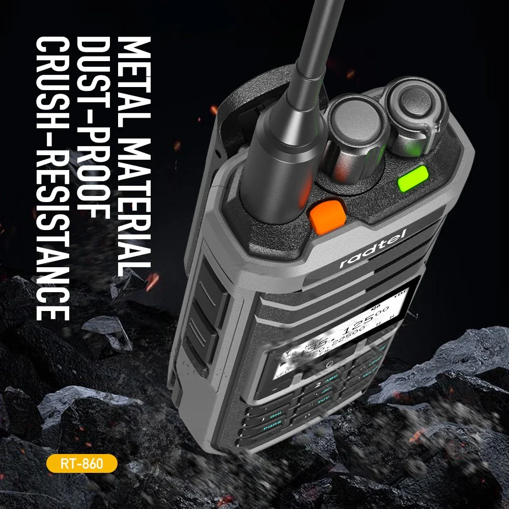 Radtel RT-860 Multi Band Ham Radio HF UHF VHF Dual Band with AM USB LSB CW CB LW MW SW SSB Reception, 1024 Channels, 2000mAh Bat 6