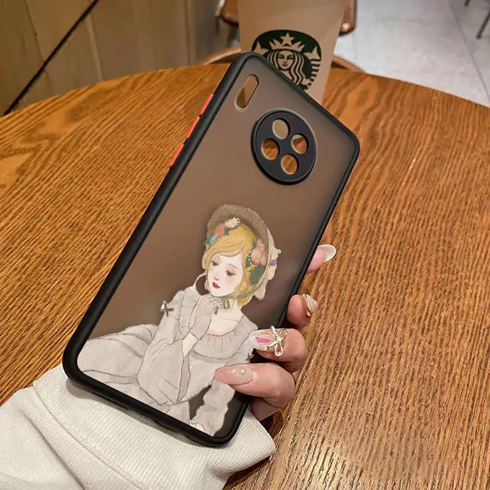 thumbnail image 1 of Funda mate para Huawei Y6P P50 P40 P30 P20 MATE 40 30 20 PRO PLUS Y7P Y8P Y9 Funda Shell d-princesa Disney maquillaje de Navidad, 1 of 5