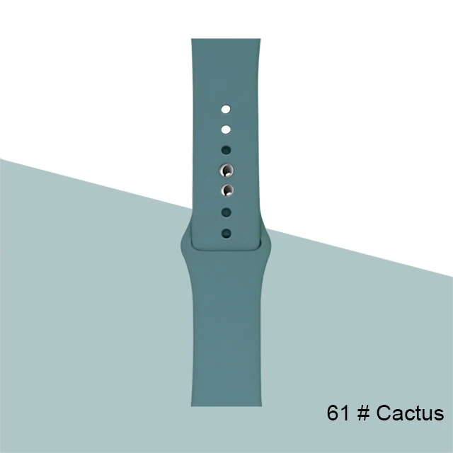 Silicone Strap For Apple Watch band 45mm 41mm 44mm 40mm 38mm 42mm Watchband Bracelet Correa For Iwatch Series 6 Se 5 4 3 7 Cactus-61
