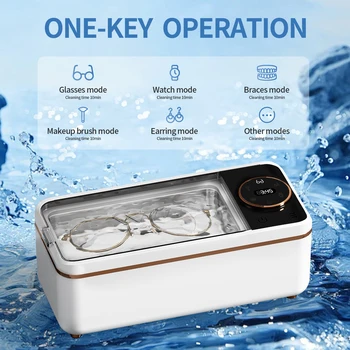 Ultrasonic Eyeglass Cleaner Portable Sonic Technology 360° Deep Cleaning 55KHZ 6 Modes for Clearer Glasses More Efficient Tools 1