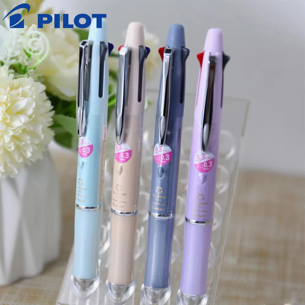 1PC Pilot Multifunction New Macaron Color 0.3mm 4 Color Ballpoint Pen + Mechanical Pen Back To School Supplies Kawaii Stationery