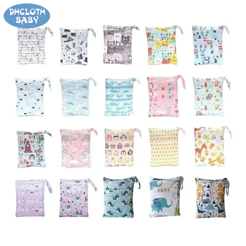 

Baby Diaper Bag Wet Dry Bag With Zipper For Waterproof Diapers Bag Reusable Handheld storage bag 20cmx25cm Baby nappy bag