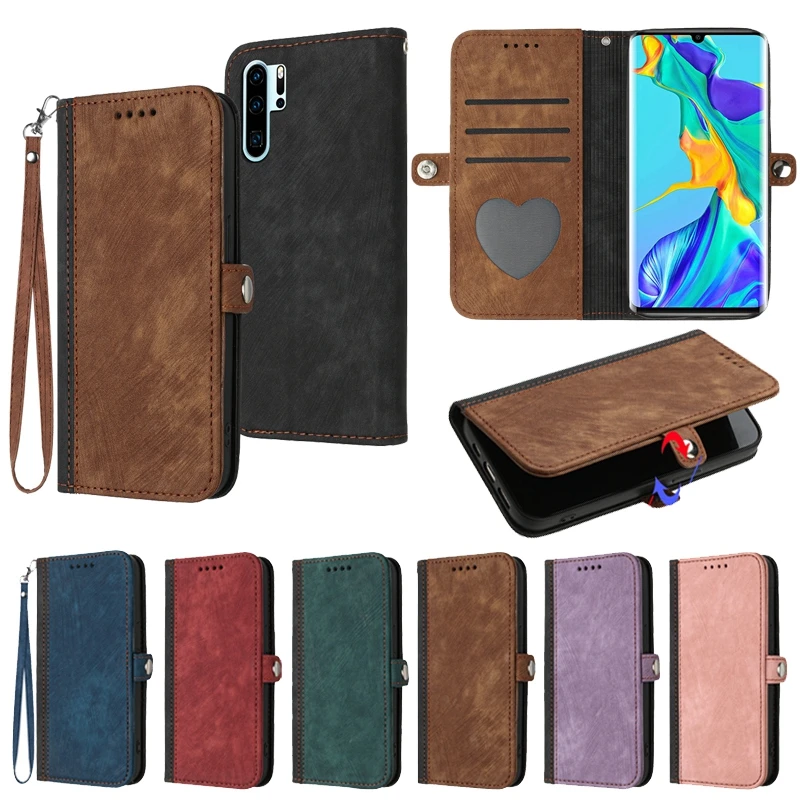 

Wallet Side Buckle Splicing Flip Over Leather Case For Huawei P30 Pro P20 Lite Mate 20 Pro 10 Lite Honor 70 20S 10 Lite X30i X8