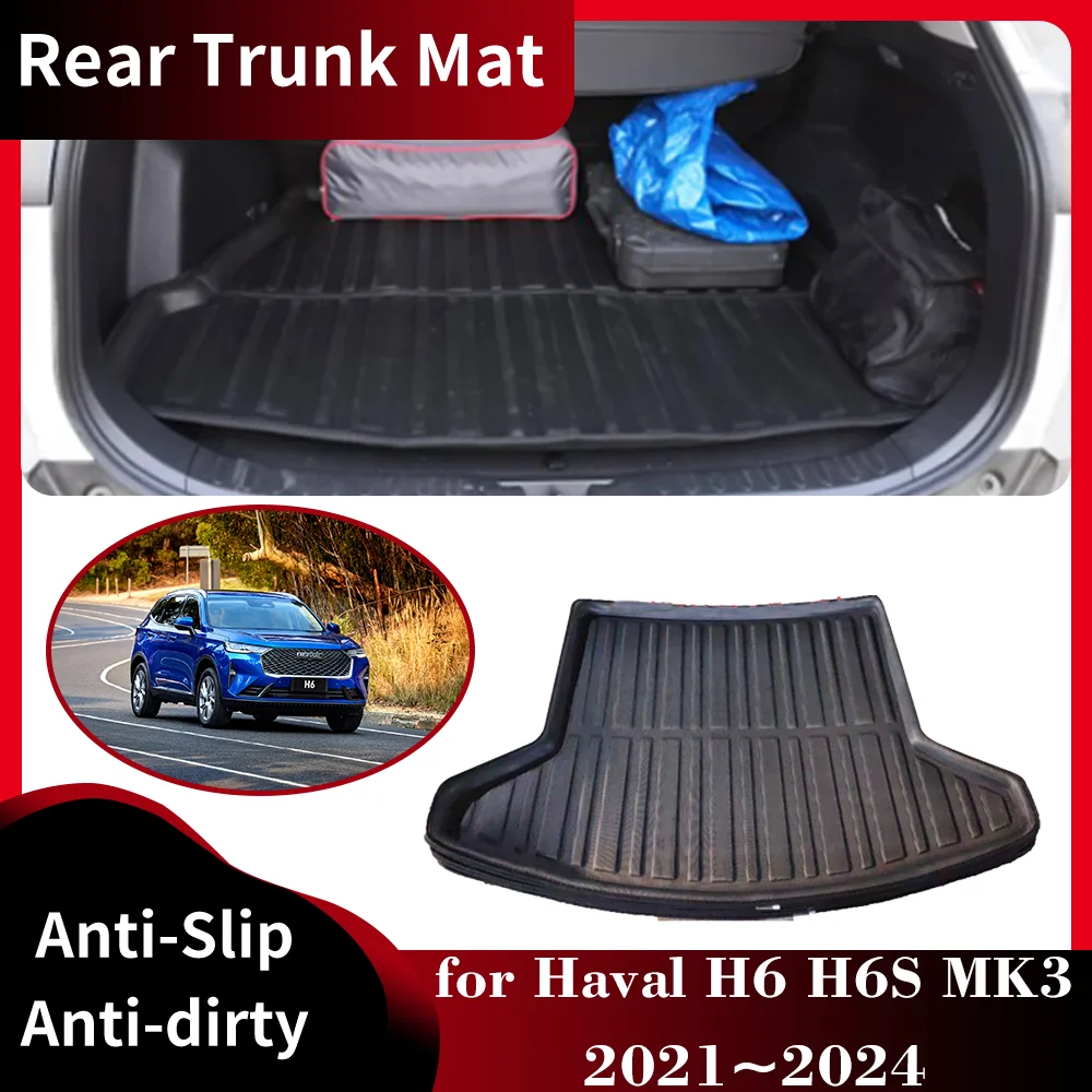 

Car Rear Trunk Mat for Haval H6 H6S MK3 2021~2024 2022 2023 Waterproof Custom Luggage Liner Tray Pad Boot Carg Cover Accessories