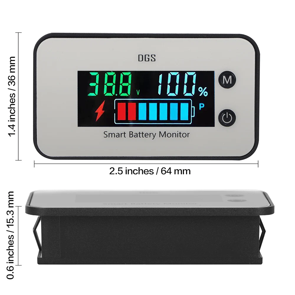 Fydun Indicatore Digitale Batteria LED – 12V 24V 36V 48V, A 10 Segmenti, Per Auto Moto Barca