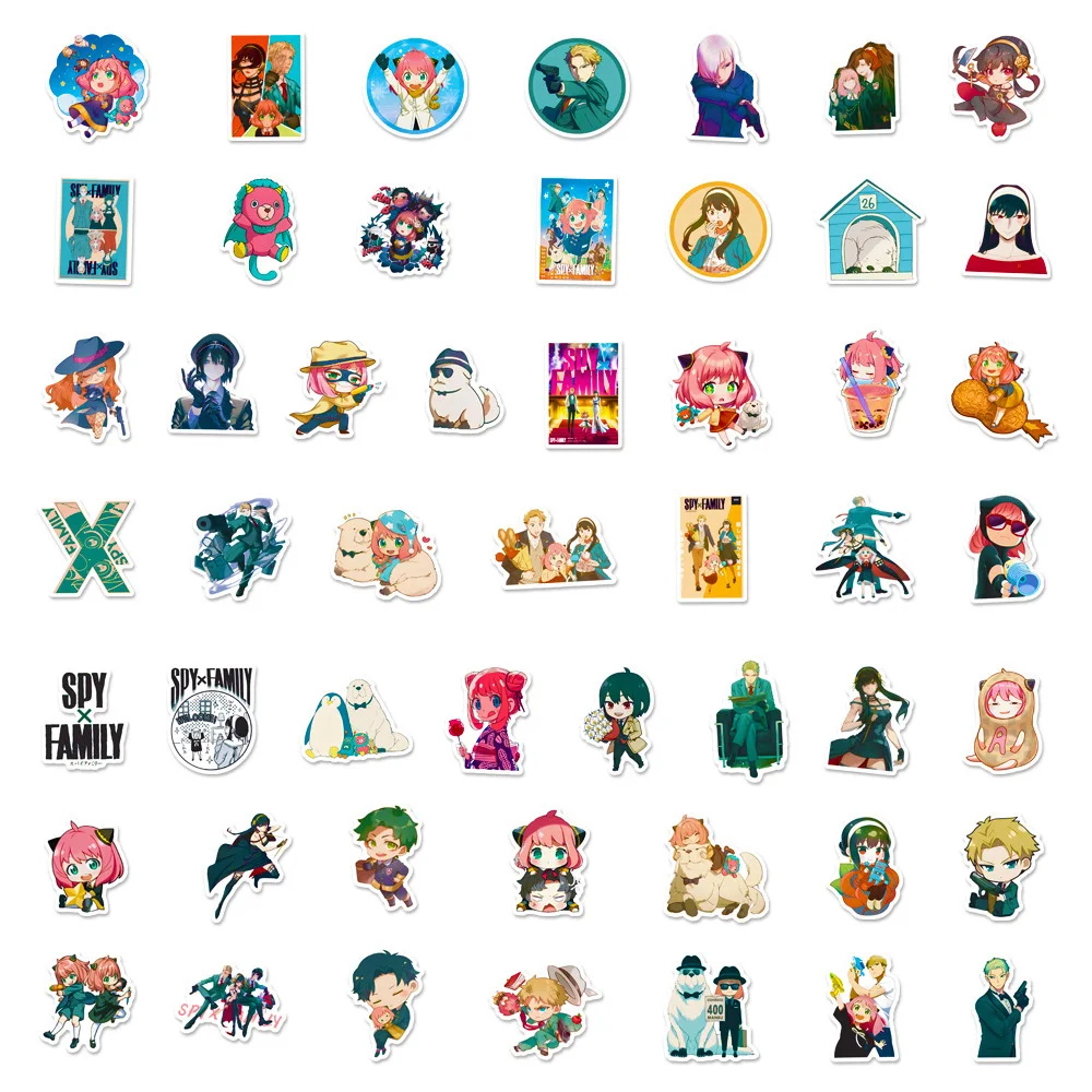 Anime Stickers 10/30/50pcs Kawaii Anime SPY&times;FAMILY Stickers Cute Anya Forger Cartoon Girl Decals Laptop Notebook Phone Case Sticker Decoration