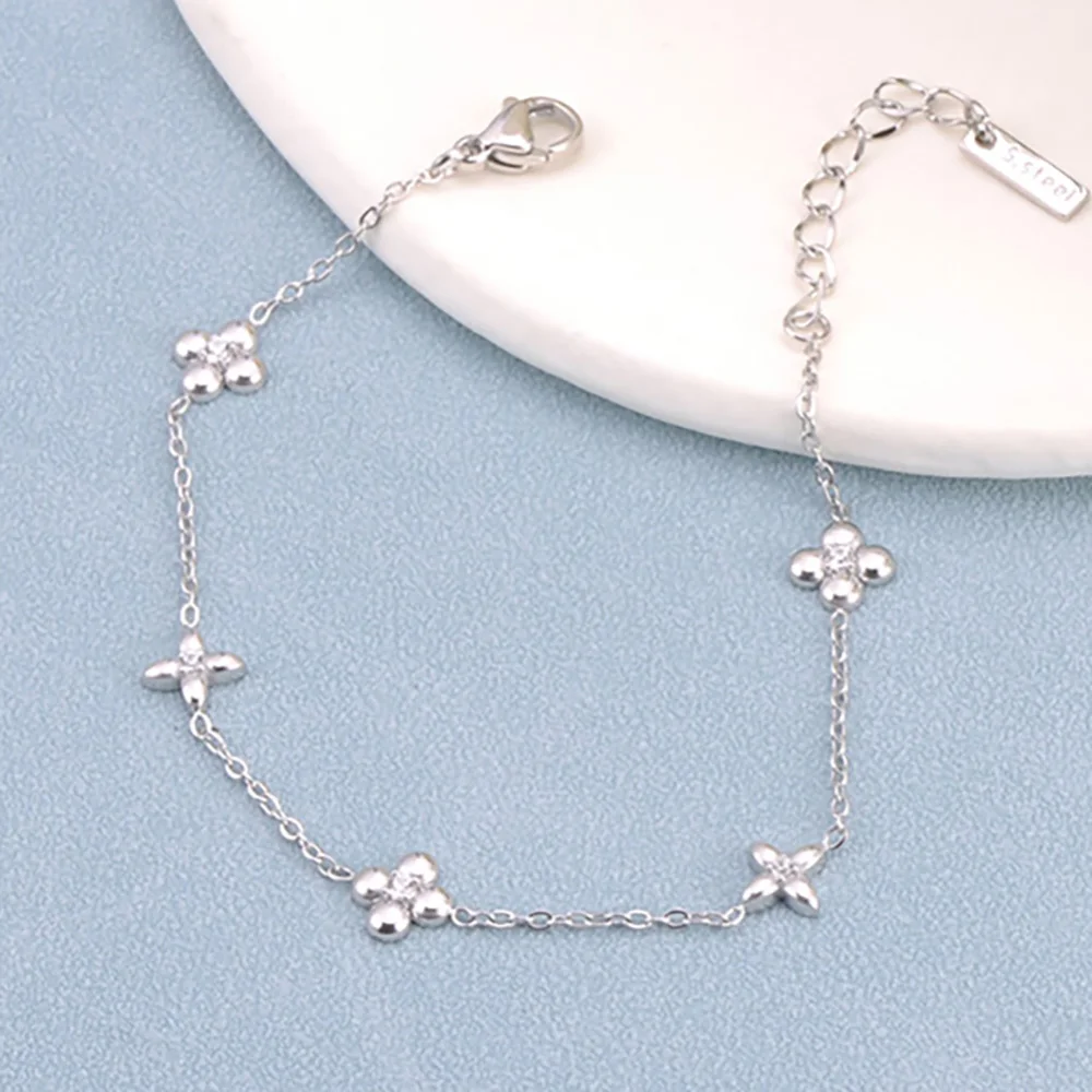 JeeMango Edelstahl-Armbänder im Bohemia-Stil mit Kette und Gliedern für Damen, buntes CZ-Kristall-Charm-Armband, Armband für Damen, JB20114 – Detail 10