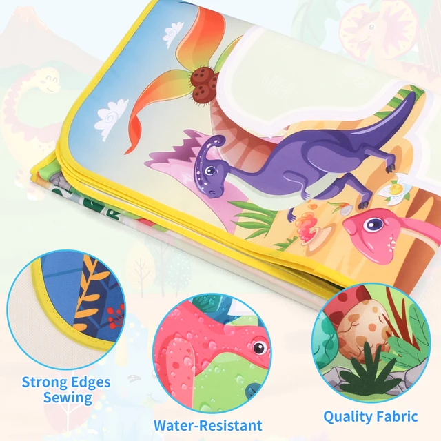 100x80CM Coloring Doodle Magic Water Drawing Mat with Reusable Magic Pens Educational Painting Board Montessori Toys for Kids 3