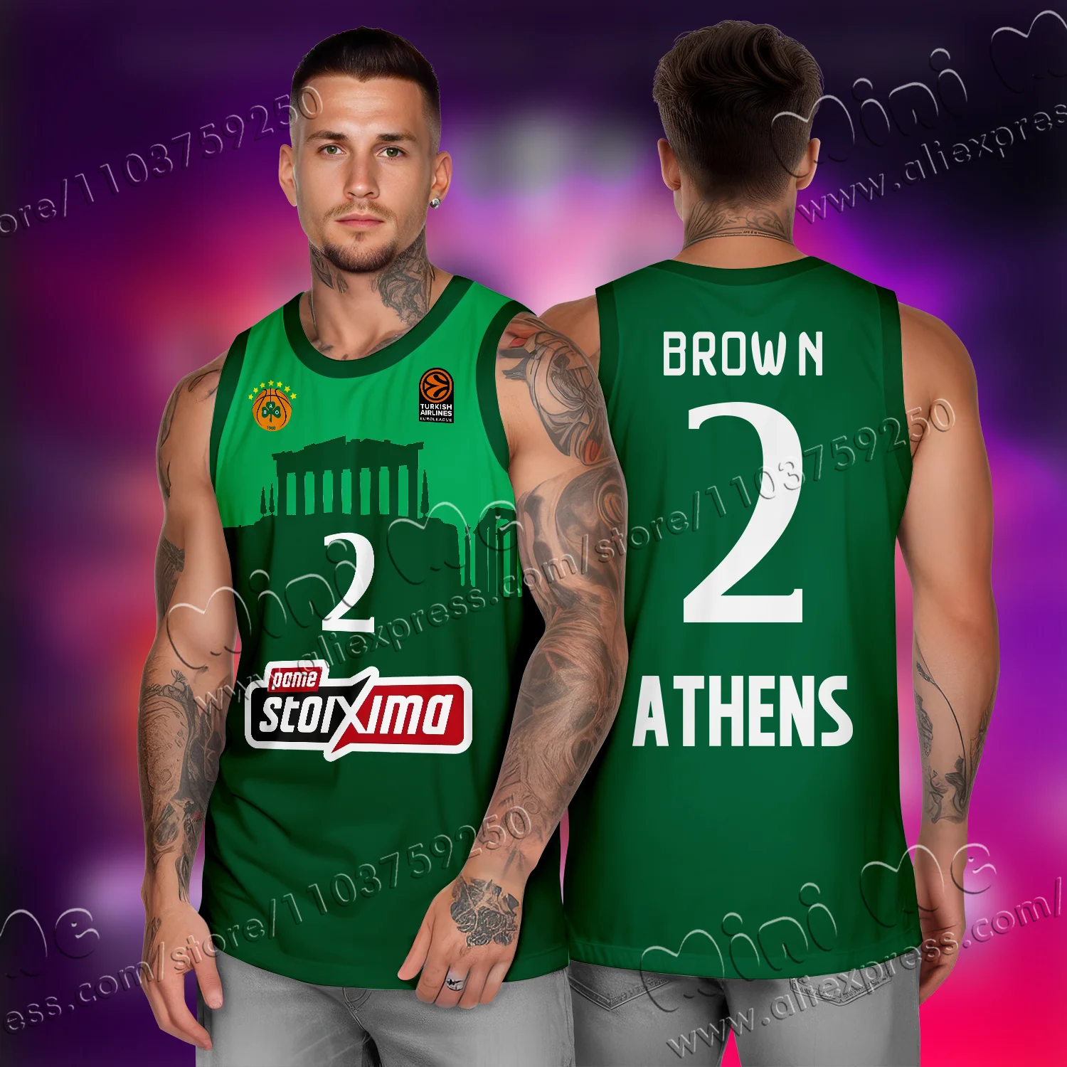2025 New Arrivals Panathinaitkos Basketball Jersey Fan Special Jersey Kit Greece Men Summer Basketball Sports Jersey Vest TShirt 2