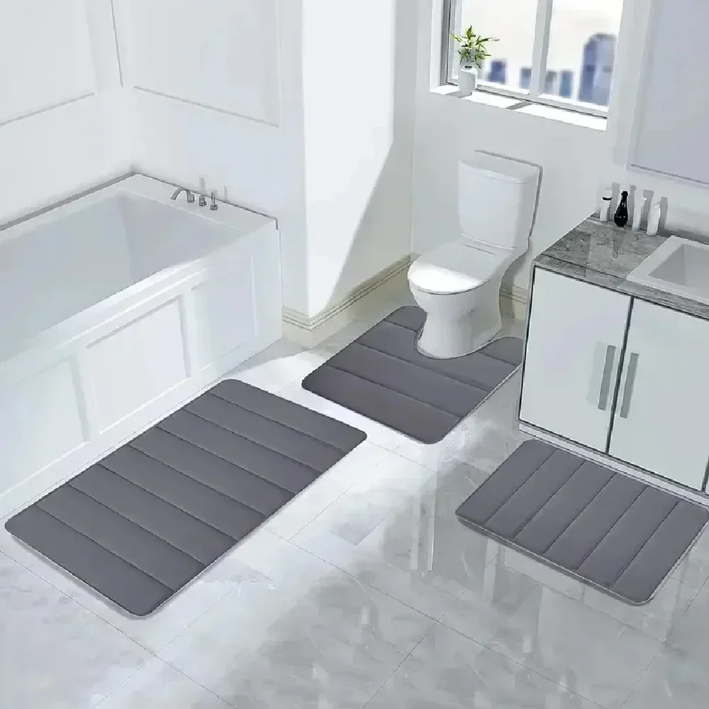 3-Piece Memory Foam Bath Mat Set 3
