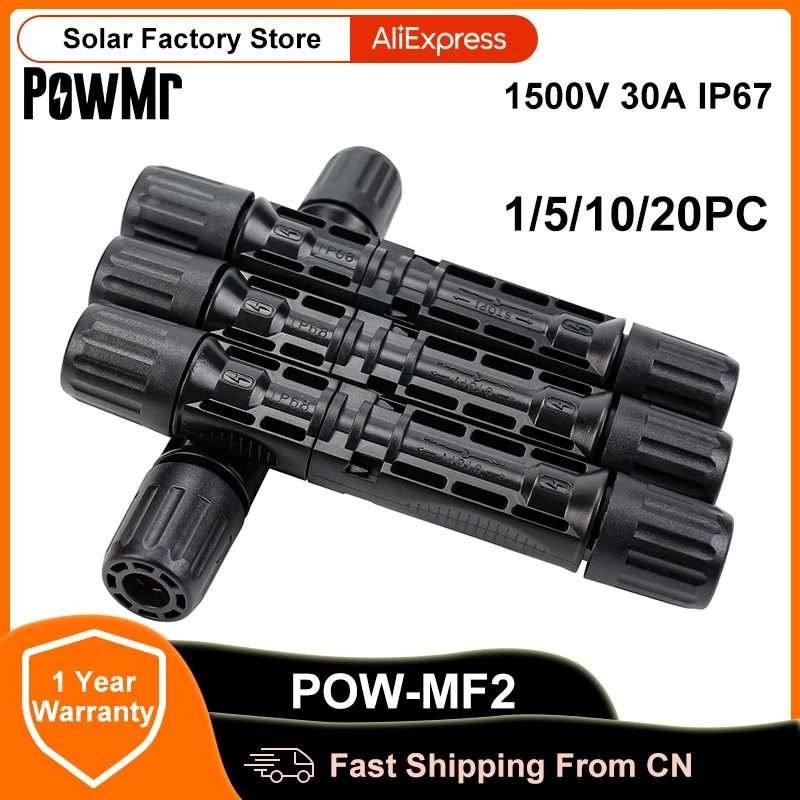 1/5/10/20 Paia 1500Vdc 30A Connettore Pannello Solare Maschio E Femmina Per Sistema Fotovoltaico Scheda Ramo Serie Ip67 Adatto Cavo Da 2.5Mm ~ 6.0Mm