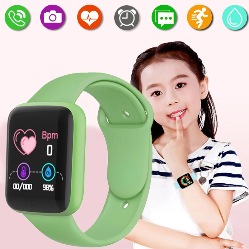 SiliconeChildrenKidsSmartwatchFitnessTrackerHeartRateMonitor