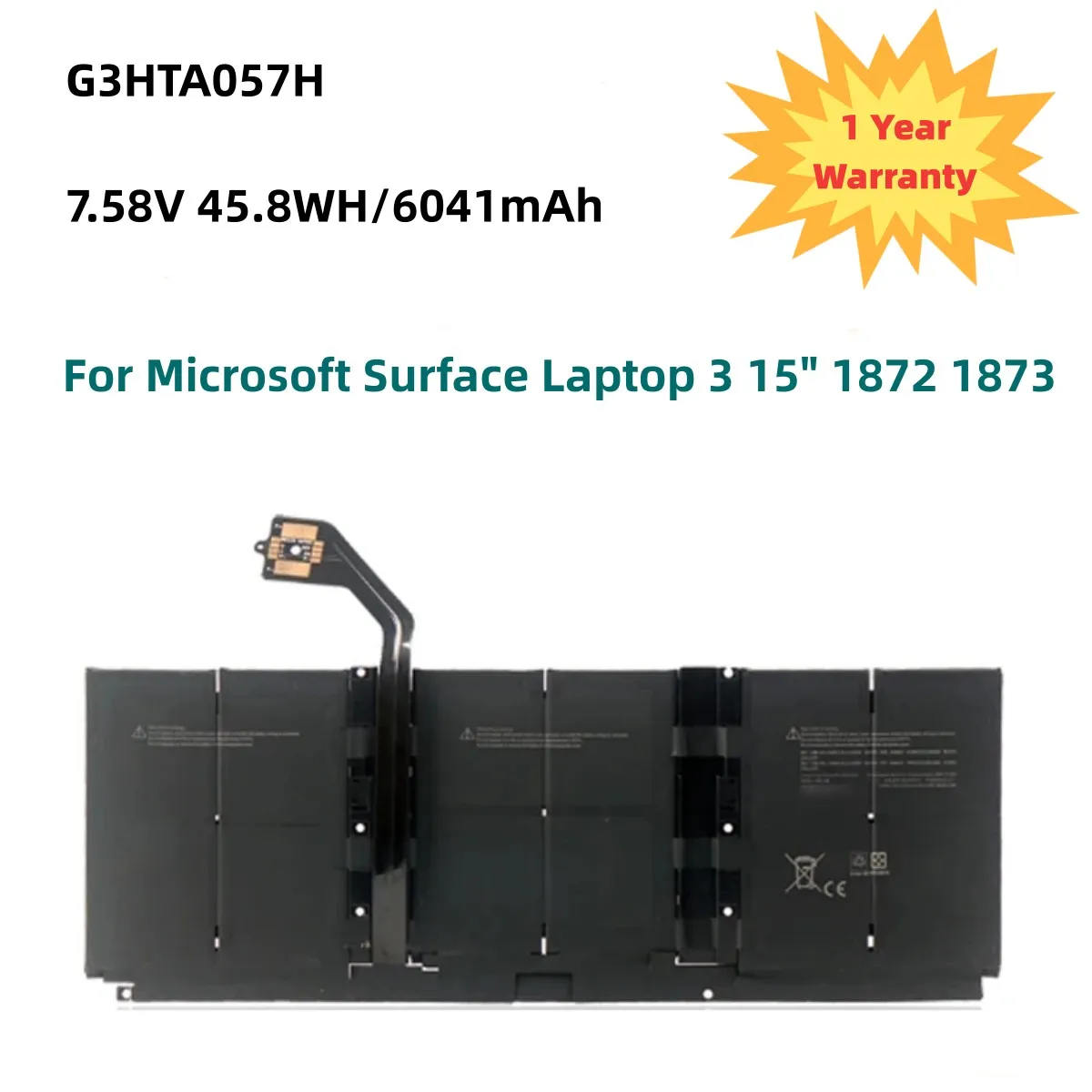 Batteria Per Laptop Muslimex Per Laptop Microsoft Surface 3 15 "1872 1873 7.58V 45.8Wh 6041Mah