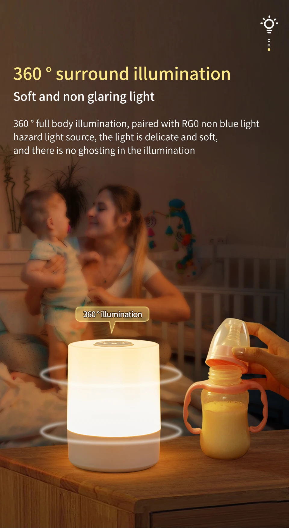 LED Table Lamp Remote Control Reading Light Touch Dimmable USB Rechargeable Lamp Three Colors Bedroom Bedside Lamp Night Light