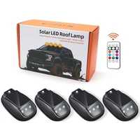 2026 New Solar Car Roof RGB Strobe Light with Remote Control, Waterproof Interior Car Lights 8 Colors Wireless LED Strobe Lights