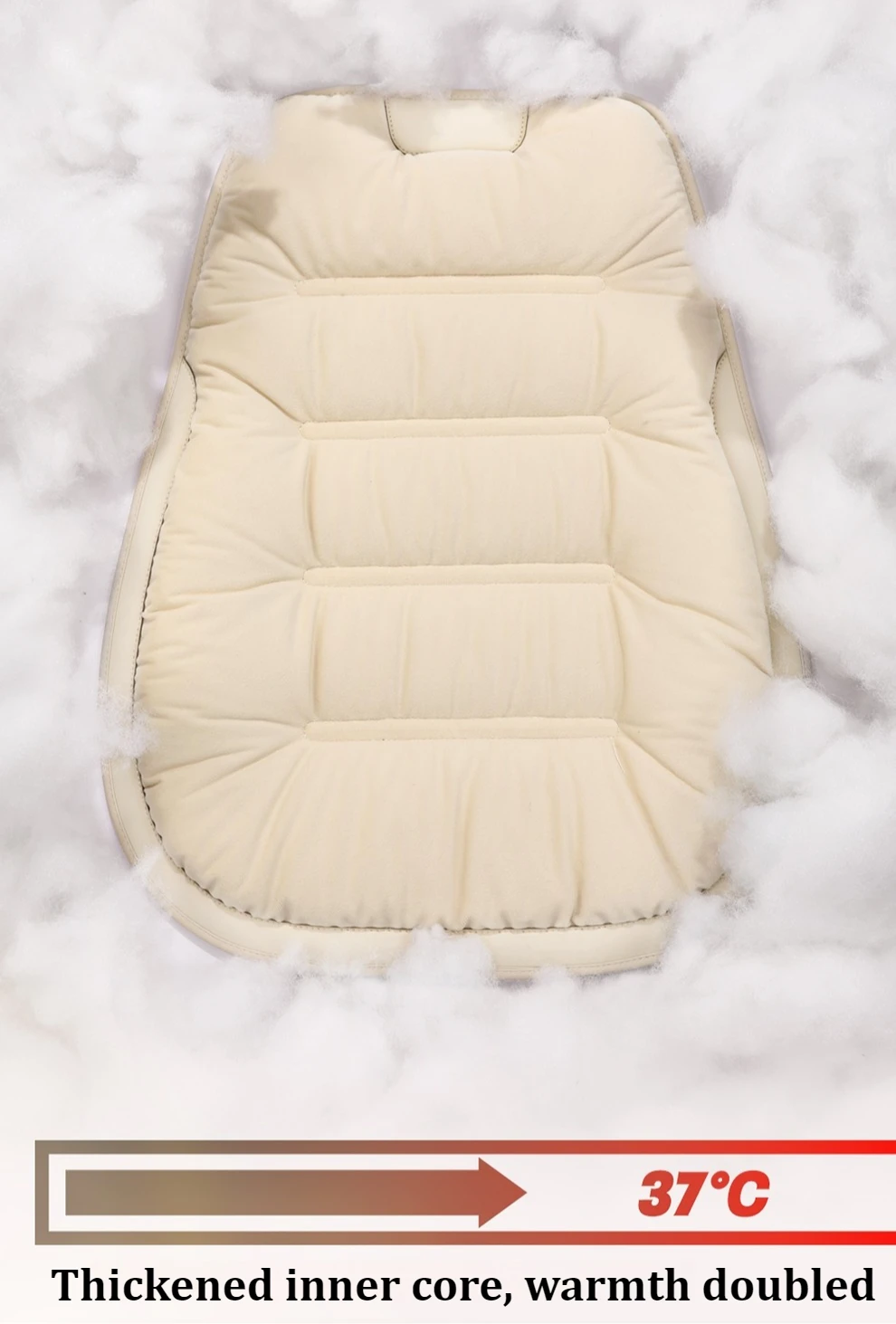 Elegantes, bequemes Daunen-Feder-Autositzkissen aus Plüsch-PU-Leder, dick, warm und gemütlich für Herbst und Winter – Detail 3