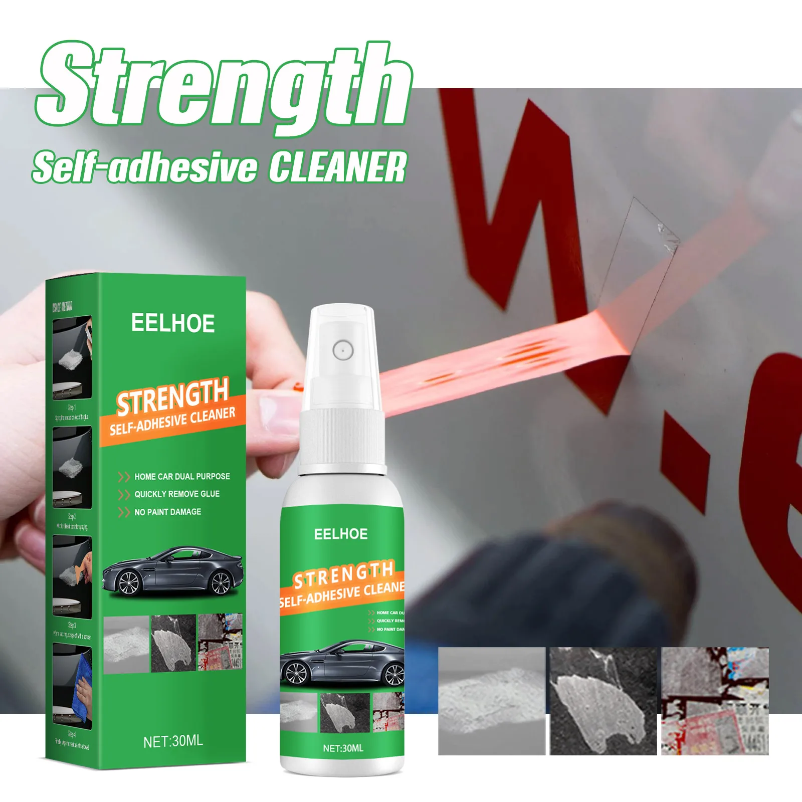 All Purpose adhesive glue remover Sticky Residue Remover Spray Car Glass Label Cleaner Spray Quick Easy Adhesive Remover Cleaner 1