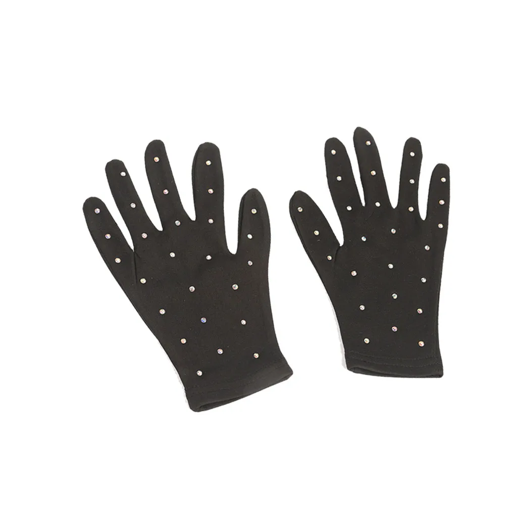 New Fashion Figure Skating Wrist Gloves Skin Friendly Sunscreen Mittens Crystal Gloves for Adult Cycling  S/M/L