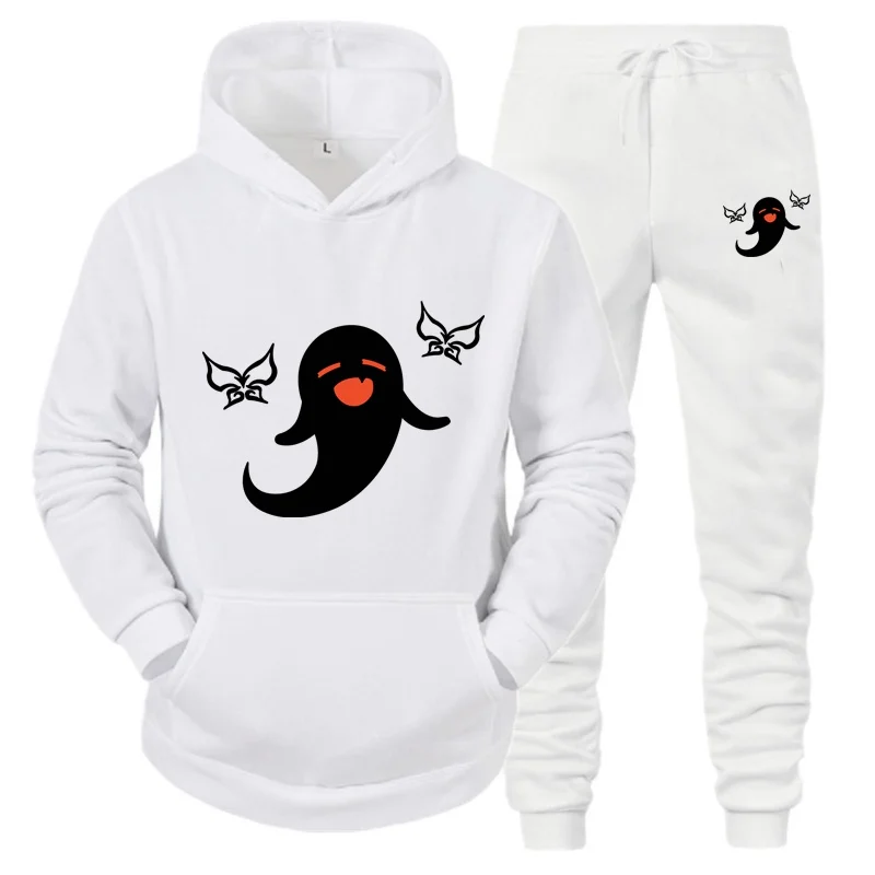 New Cute Genshin Printed  Hoodie + Sweatpants 2 Piece Sets Sweat Suits Tracksuits Hooded Jogging Sports Suits Spring  Tracksuit the promised neverland anime baseball jackets pants suit cosplay cute sweet girl women sportswear tracksuit outfits