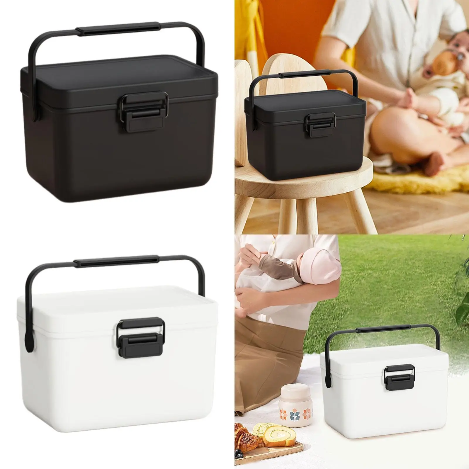 Cooler Box for Freeze/Hot Food 3.8L Ice Retention Cooler Container Ice Chest Small Hard for Outdoor Beach Boat Commercial Indoor