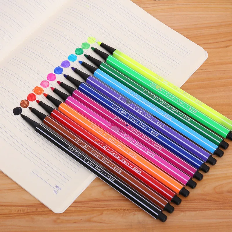 Children Washable Watercolor Pen Non-toxic Water Color Pencil Mark Painting Drawing Art Supplies 36/24/18/12
