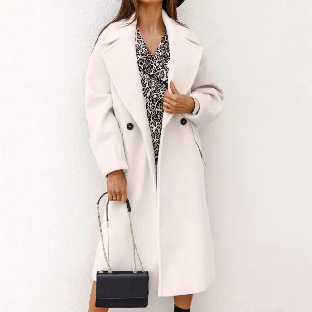 

Trendy Winter Coat Elegant Women Winter Overcoat Solid Color Casual Women Winter Overcoat Thermal