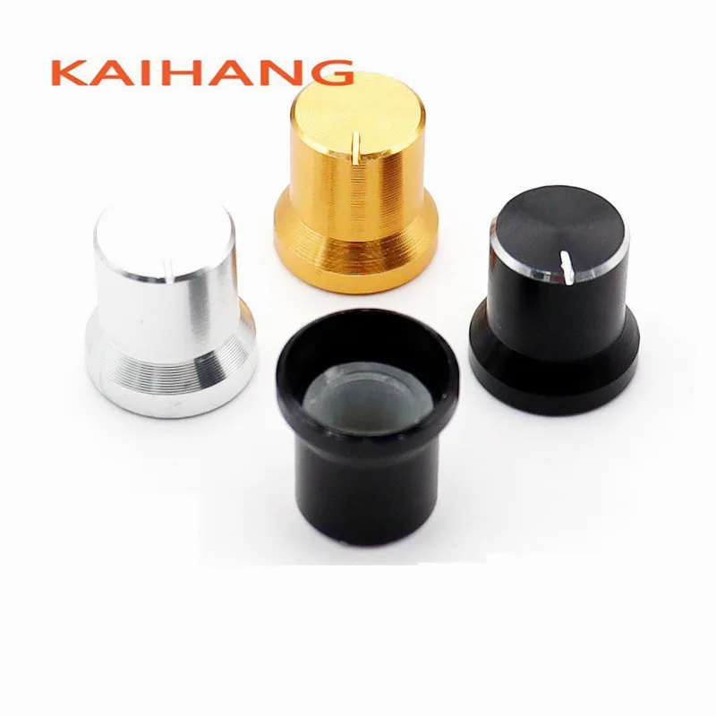 Potentiometer knob cap Aluminum knob 5PCS 15*15.5MM Straw hat shape metal knob Aluminum alloy knob Potentiometer cap Flower Shaped Inner Hole 6mm